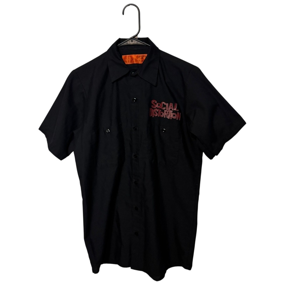Social Distortion Work Shirt Mens Small Black Punk Rock Red Kap Vintage Music